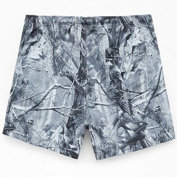 PacSun Grey Camo Swim Trunks Men’s Medium 4.5” Inseam 15” Outseam NEW - Picture 2 of 11